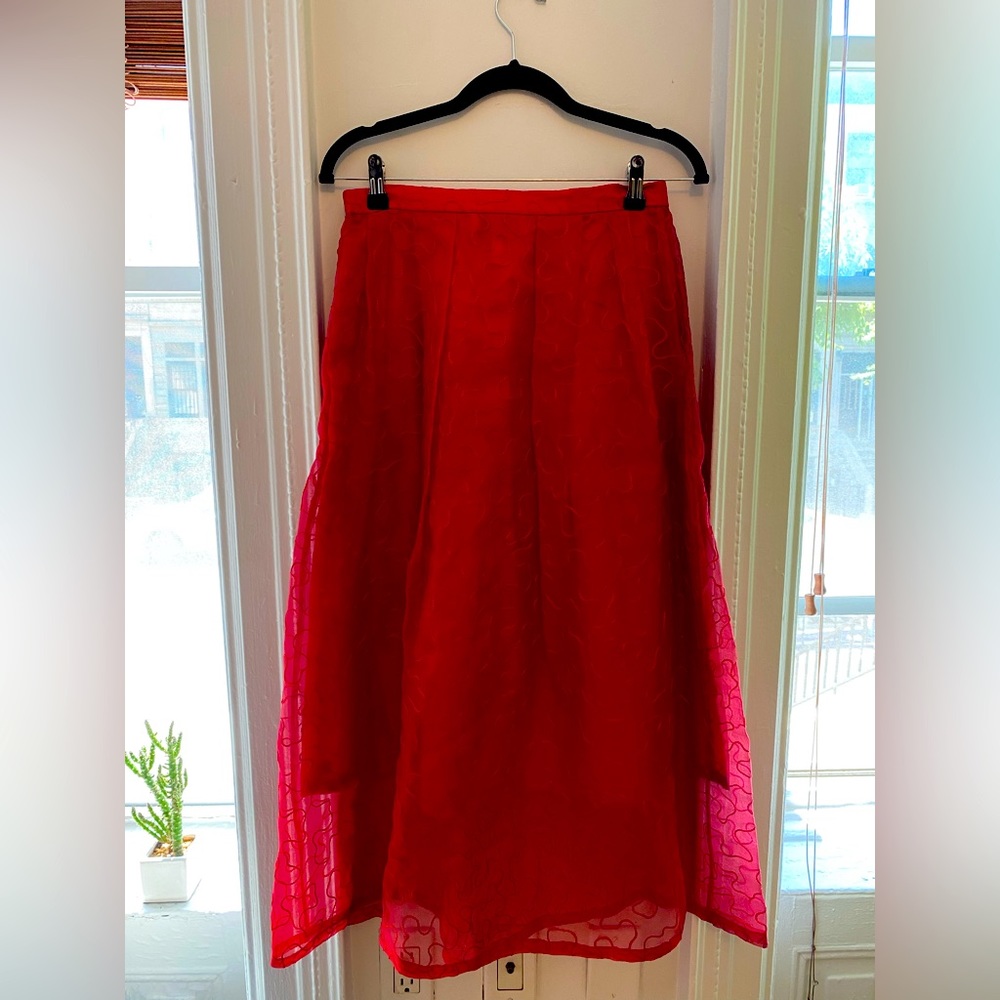 Gorgeous red embroidered Nikki Chasin skirt